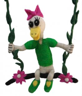 Fun wool decoration Duck on the Swing FH-135 Fun wool decoration Duck on the Swing FH-135