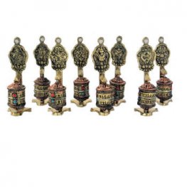 Small Prayer wheel set of 8 with auspicious symbol PW-019Z Small Prayer wheel set of 8 with auspicious symbol PW-019Z