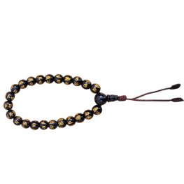 Tibetan Buddhist Prayer Bracelet, Black Stone Mala Beads Tibetan Buddhist Prayer Bracelet, Black Stone Mala Beads