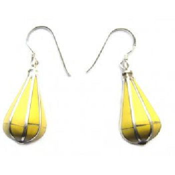 Pyramid Earring Yellow Amber Stone PE-1158F