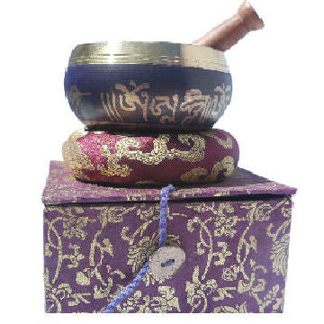 3.5" Purple singing bowl w-Box SB-039P