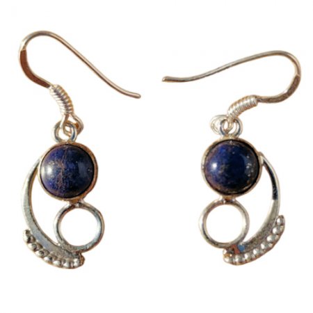 Spiral Lapis Lazuli Silver Earring SE-2021L