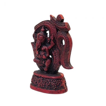 Mini Ganesh Statue on OM Symbol Red RG-075A