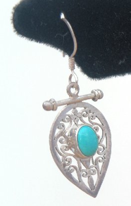 Sterling silver Jali pendent with Turquoise stone RPe2010T Sterling silver Jali pendent with Turquoise stone RPe2010T