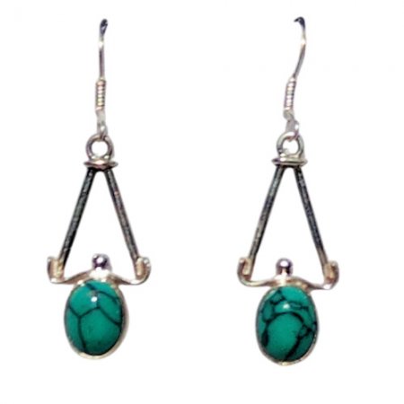 Sterling Silver Turquoise Tea drop Earring