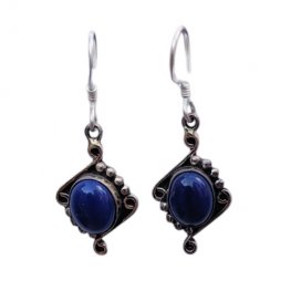 Lapis Stone Sterling Silver Earring SE-125L Lapis Stone Sterling Silver Earring SE-125L