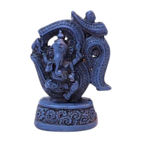 Small Ganesh Statue on OM Symbol Blue RG-075C