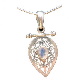 Sterling silver Jali pendent with Moon stone RPP2010M Sterling silver Jali pendent with Moon stone RPP2010M