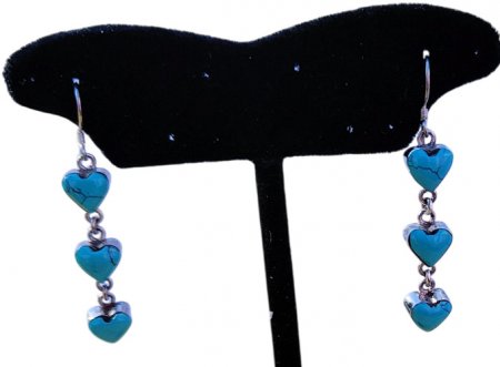 Turquoise Multi Heart dangleing earring PE-152B