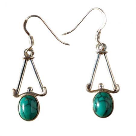 Sterling Silver Turquoise Tea drop Earring