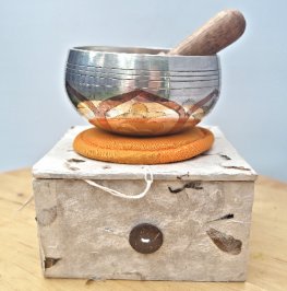 Small Silver Singing bowl set for meditation 3.5" SB-032S Small Silver Singing bowl set for meditation 3.5" SB-032S