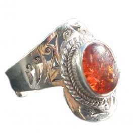 Adjustable Big Amber stone Ring Adjustable Big Amber stone Ring