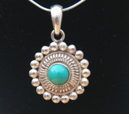 Sterling silver Sun Turquosie Pendent RPP-2001T