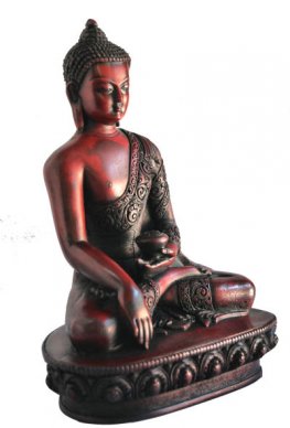 Large Earth Touching Buddha wood looking RB-845R Large Earth Touching Buddha wood looking RB-845R