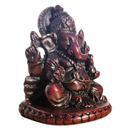 Small Red Sitting Ganesh Statue for home, Alter RG-090R