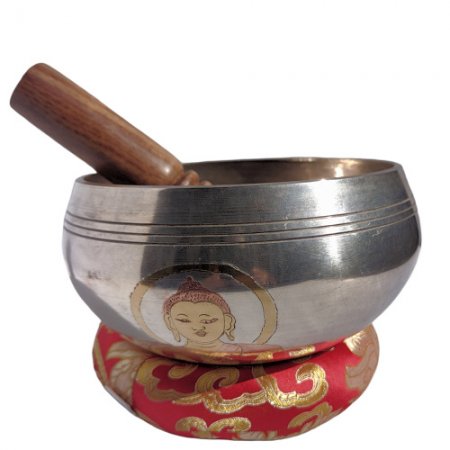 hand made silver Singing bowl set 6" SB-095A