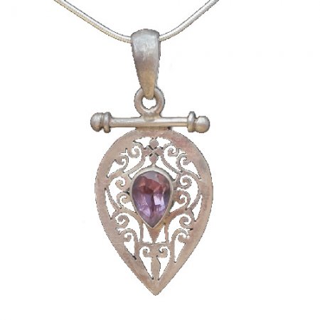 Sterling silver Jali pendent with Amthyst stone RPP2010Y