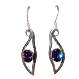 Peace Eye Amethyst Silver Earring SE-2025Y Peace Eye Amethyst Silver Earring SE-2025Y