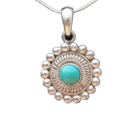 Sterling silver Sun Turquosie Pendent RPP-2001T