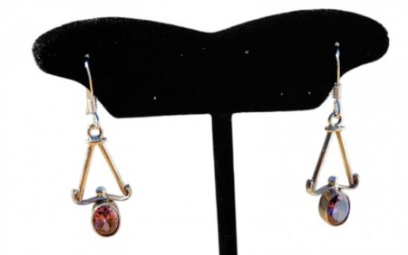 Sterling Silver Amber Tea drop Earring