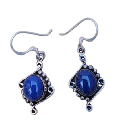 Lapis Stone Sterling Silver Earring SE-125L