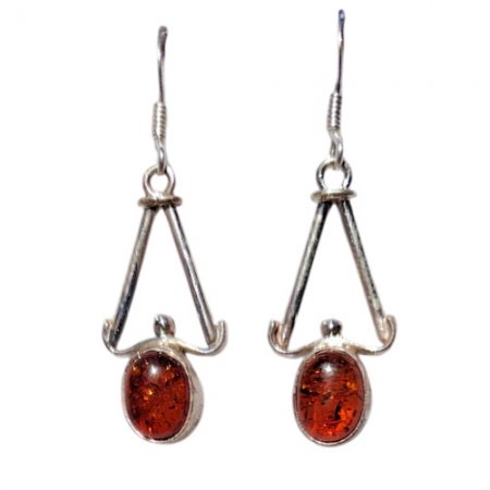 Sterling Silver Amber Tea drop Earring