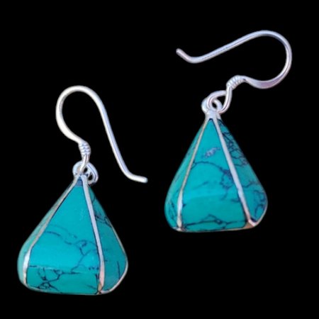 Triangle Earring Turquoise Stone PE-1155E