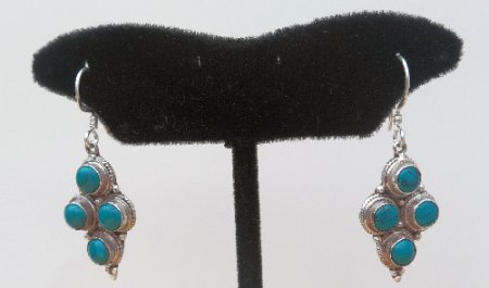 Multi Turquoise Stone Sterling Silver Earring PE 513
