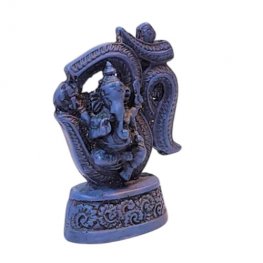 Small Ganesh Statue on OM Symbol Blue RG-075C Small Ganesh Statue on OM Symbol Blue RG-075C