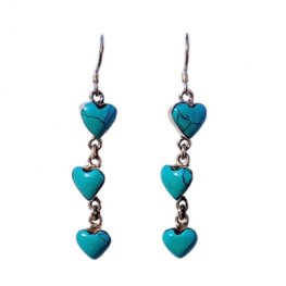 Turquoise Multi Heart dangleing earring PE-152B Turquoise Multi Heart dangleing earring PE-152B