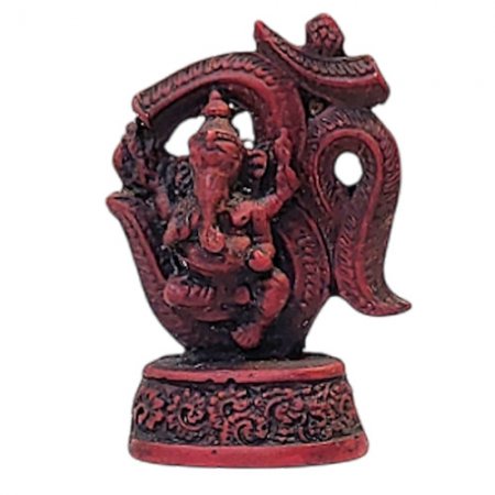 Mini Ganesh Statue on OM Symbol Red RG-075A