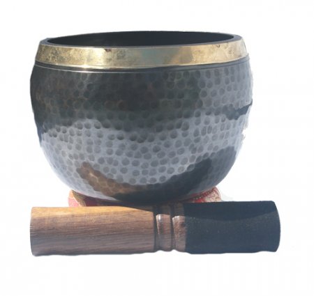 Deep Black Tibetan singing bowl set 4" SBT2021