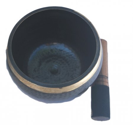 Deep Black Tibetan singing bowl set 4" SBT2021