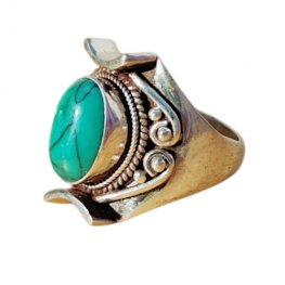 Tibetan Turquoise Statement Ring PR-104A Tibetan Turquoise Statement Ring PR-104A