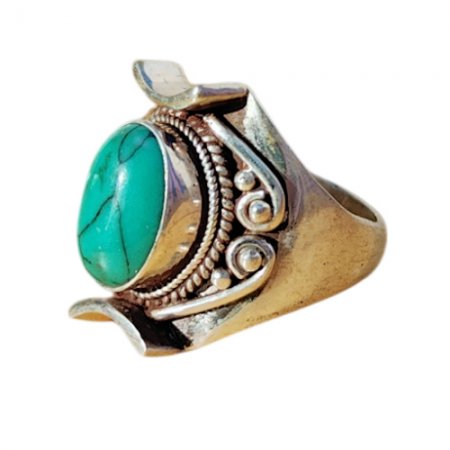 Tibetan Turquoise Statement Ring PR-104A