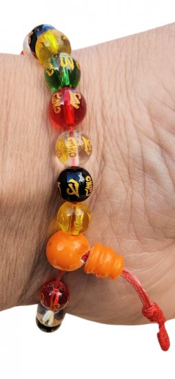 om mane pad me hum multi colorful stones prayer beads