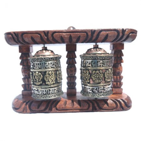 Multi Prayer Wheel with Wood Frame W0183