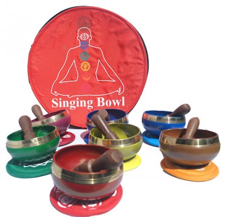 Chakra singing bowl set with gift box