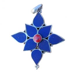 Lapis Flower Pendent pp-1017 Lapis Flower Pendent pp-1017