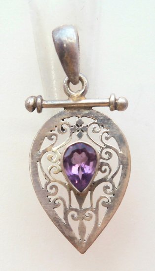 Sterling silver Jali pendent with Amthyst stone RPP2010Y