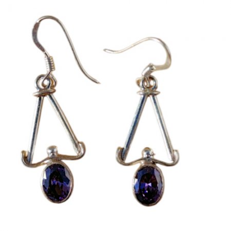 Sterling Silver Amethyst Tea drop Earring