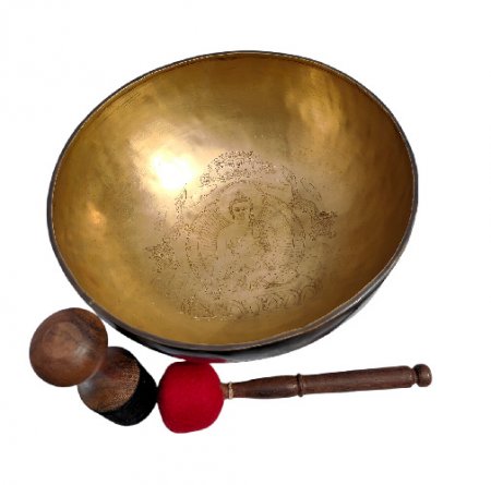 Meditating Buddha Singing bowl 12 inches OK-01