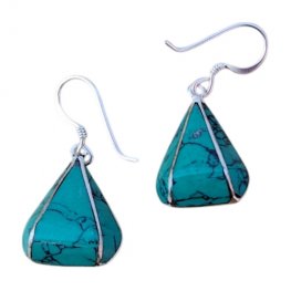 Triangle Earring Turquoise Stone PE-1155E Triangle Earring Turquoise Stone PE-1155E