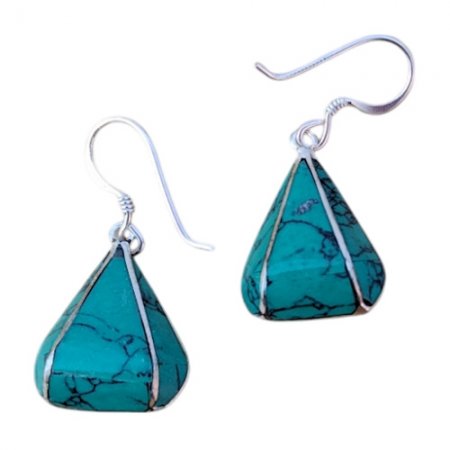 Triangle Earring Turquoise Stone PE-1155E