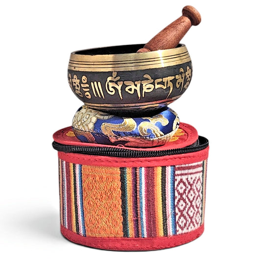 Handcrafted Tibetan Singing Bowl Set with Cushion and Striker |Sound Bowl for Meditation, Yoga, Mindfulness, Chakra Healing , Spiritual Gift