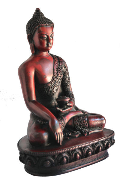Large Earth Touching Buddha wood looking       RB-845R