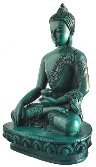 Large Earth Touching Buddha   Turquosie looking    RB-845T
