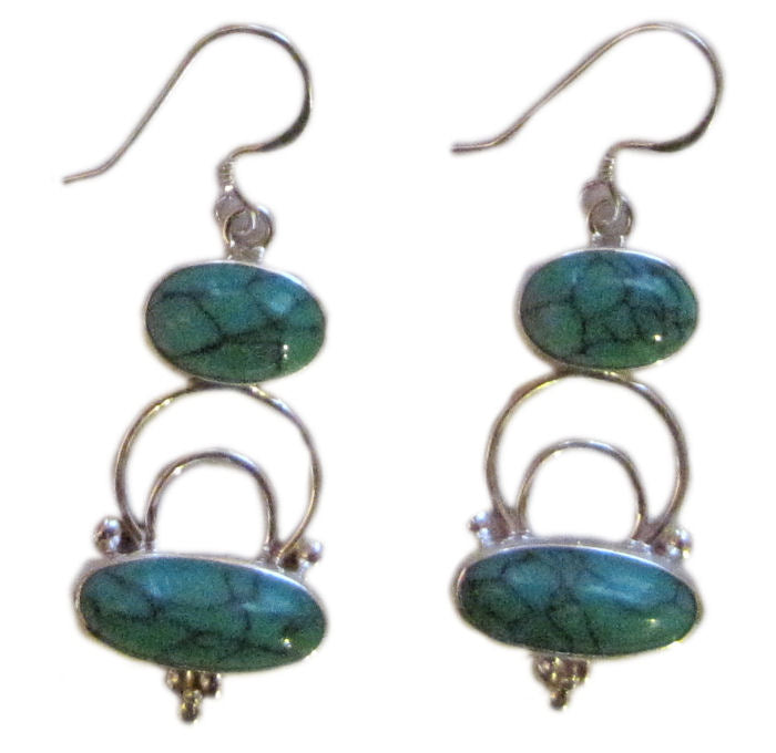 Double Turquoise Stone Earring