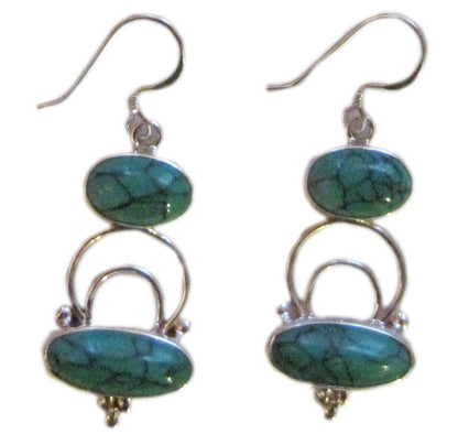 Double Turquoise Stone Earring