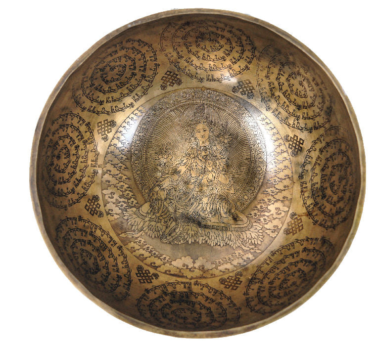 7-8" Tara Carved Hammer Singing bowl           SBT-2055